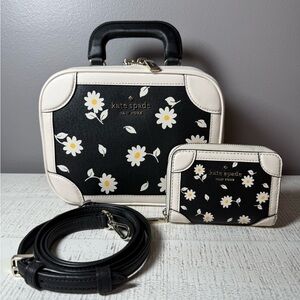 Kate Spade Black and Cream Daisy Mini Bag Set